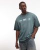 ASOS DESIGN ASOS DESIGN heavyweight oversized T-shirt with street graphics in green wash - 1