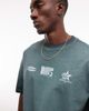 ASOS DESIGN ASOS DESIGN heavyweight oversized T-shirt with street graphics in green wash - 3