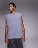 ASOS DESIGN ASOS DESIGN heavyweight oversized tank in washed gray with spine graphic - 3