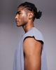 ASOS DESIGN ASOS DESIGN heavyweight oversized tank in washed gray with spine graphic - 4
