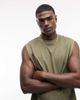 ASOS DESIGN ASOS DESIGN heavyweight oversized tank in washed khaki-Green - 1