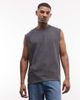 ASOS DESIGN ASOS DESIGN heavyweight oversized tank with text graphic in washed charcoal-Gray - 2