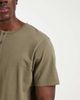ASOS DESIGN ASOS DESIGN heavyweight regular fit T-shirt with henley neck in washed khaki-Green - 2