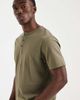 ASOS DESIGN ASOS DESIGN heavyweight regular fit T-shirt with henley neck in washed khaki-Green - 4