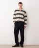 ASOS DESIGN ASOS DESIGN heavyweight relaxed long sleeve rugby polo in ecru and navy stripe-Multi - 2