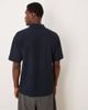 ASOS DESIGN ASOS DESIGN heavyweight relaxed polo shirt with zip neck in navy texture - 3