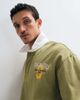 ASOS DESIGN ASOS DESIGN heavyweight relaxed rugby polo with graphic and step hem in khaki and white-Green - 2