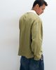 ASOS DESIGN ASOS DESIGN heavyweight relaxed rugby polo with graphic and step hem in khaki and white-Green - 4