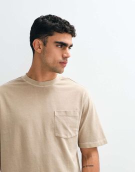 ASOS DESIGN ASOS DESIGN heavyweight relaxed T-shirt with pocket in washed beige-Neutral