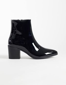 ASOS DESIGN ASOS DESIGN heeled zip up boots in black patent
