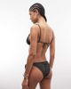ASOS DESIGN ASOS DESIGN Helena scrunch high leg tie side bikini bottoms with resin bead trim in forest green - 4