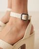 ASOS DESIGN ASOS DESIGN Henley platform mid heeled sandals in white raffia - 3