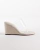 ASOS DESIGN ASOS DESIGN Hennie double strap mid heeled wedges in clear - 1