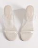 ASOS DESIGN ASOS DESIGN Hennie double strap mid heeled wedges in clear - 3