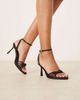 ASOS DESIGN ASOS DESIGN Hero knotted mid heeled sandals in black satin - 1