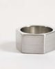 ASOS DESIGN ASOS DESIGN hexagon flat edge ring in brushed silver - 3