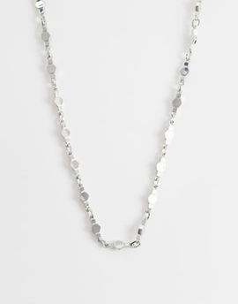 ASOS DESIGN ASOS DESIGN hexagon link chain necklace in silver tone