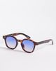 ASOS DESIGN ASOS DESIGN hexagon square sunglasses in tortoise with blue lenses-Brown - 1