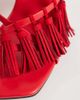 ASOS DESIGN ASOS DESIGN Hibernate tassel mid heeled mules in red - 3