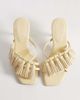 ASOS DESIGN ASOS DESIGN Hibernate tassel trim mid heeled mules in buttermilk-Yellow - 2