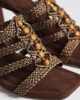 ASOS DESIGN ASOS DESIGN Hide beaded weave detail mid heeled mules in chocolate-Brown - 2