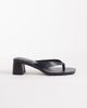 ASOS DESIGN ASOS DESIGN Hideout leather block heeled toe thong sandals in black - 1