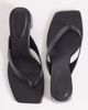 ASOS DESIGN ASOS DESIGN Hideout leather block heeled toe thong sandals in black - 3