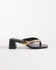 ASOS DESIGN ASOS DESIGN Hideout premium leather block heeled toe thong sandals in tiger print-Multi - 1