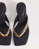 ASOS DESIGN ASOS DESIGN Hideout premium leather block heeled toe thong sandals in tiger print-Multi - 3