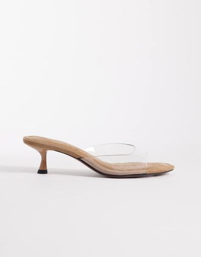 ASOS DESIGN ASOS DESIGN High-five kitten heel mules in clear