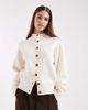 ASOS DESIGN ASOS DESIGN high crew neck cardigan in cream-White - 1
