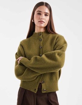ASOS DESIGN ASOS DESIGN high crew neck cardigan in green