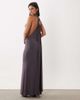 ASOS DESIGN ASOS DESIGN high neck cowl maxi dress with hardware detail and sash in slate-Gray - 1