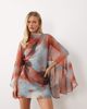 ASOS DESIGN ASOS DESIGN high neck drape front extreme cape sleeve mini dress in abstract print-Multi - 1