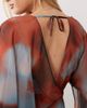 ASOS DESIGN ASOS DESIGN high neck drape front extreme cape sleeve mini dress in abstract print-Multi - 3