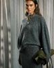 ASOS DESIGN ASOS DESIGN high neck fluffy sweater in charcoal - part of a set-Gray - 1