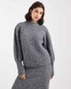 ASOS DESIGN ASOS DESIGN high neck fluffy sweater in charcoal - part of a set-Gray - 2