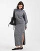 ASOS DESIGN ASOS DESIGN high neck fluffy sweater in charcoal - part of a set-Gray - 3