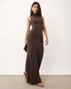 ASOS DESIGN ASOS DESIGN high neck godet detailing column maxi dress in brown - 1
