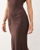ASOS DESIGN ASOS DESIGN high neck godet detailing column maxi dress in brown - 3