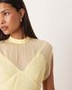 ASOS DESIGN ASOS DESIGN high neck handkerchief hem chiffon maxi dress in butter yellow - 3