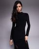 ASOS DESIGN ASOS DESIGN high neck maxi dress with sheer lace godets and layered sleeves in black - 4