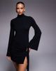 ASOS DESIGN ASOS DESIGN high neck mini dress with gathered hardware trim detail in black - 2