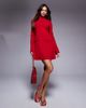 ASOS DESIGN ASOS DESIGN high neck mini dress with pocket detail in red in scuba-style fabric - 1