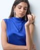 ASOS DESIGN ASOS DESIGN high neck pleated bodice midi dress in cobalt blue - 3