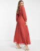 ASOS DESIGN ASOS DESIGN high neck pleated embroidery maxi dress in rust-Red - 2