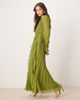 ASOS DESIGN ASOS DESIGN high neck ruched belt detail maxi dress in olive green - 1