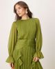 ASOS DESIGN ASOS DESIGN high neck ruched belt detail maxi dress in olive green - 4