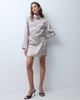 ASOS DESIGN ASOS DESIGN high neck satin mini dress with wrap skirt in cream foulard print-MULTI - 1