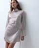 ASOS DESIGN ASOS DESIGN high neck satin mini dress with wrap skirt in cream foulard print-MULTI - 3